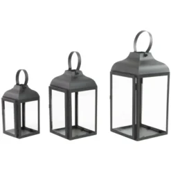 Northlight Set Of 3 Black Traditional Style Candle Lanterns 12.75" -Home Decor GUEST 5088bc85 15e5 46ed 9994 ce9293da6a52