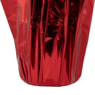 Northlight 22" White Artificial Christmas Poinsettia Flowers With Red Wrapped Base 4 Northlight 22" White Artificial Christmas Poinsettia Flowers With Red Wrapped Base - Image 4