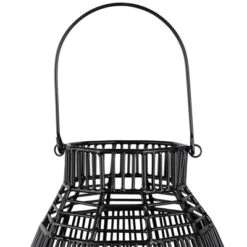 Northlight Medium Iron Geometric Hurricane Candle Lantern - 8.25" - Black -Home Decor GUEST 50a9381c 0373 49d7 93db 87aeae080721