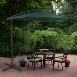 Northlight 10' Outdoor Patio Off-Set Crank And Tilt Umbrella - Green
