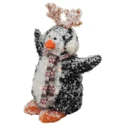 Northlight 22" Lighted Snowy Penguin In Antler Hat Outdoor Christmas Decoration -Home Decor GUEST 530cc8a0 0ff3 4cfe b065 356d455309e6