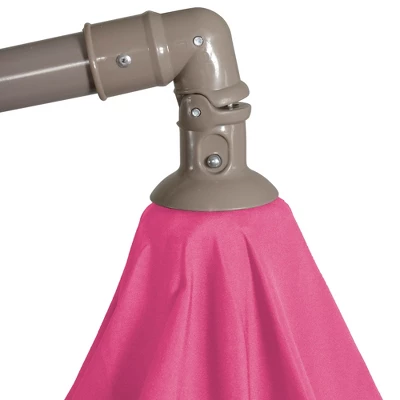 Northlight 10ft Offset Outdoor Patio Umbrella With Hand Crank, Pink 1 Northlight 10ft Offset Outdoor Patio Umbrella With Hand Crank, Pink