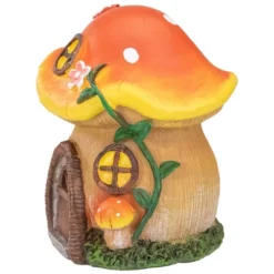 Northlight 6.25" Orange Mushroom House Outdoor Garden Statue -Home Decor GUEST 53b581a0 136a 4a9a a05f 16d7246447a9