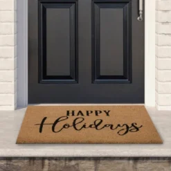 Northlight Natural Coir "Happy Holidays" Christmas Doormat 18" X 30"