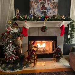 Northlight 48" Santa Claus With Artificial Flocked Alpine Tree Christmas Figure -Home Decor GUEST 549159f5 f5db 4352 a424 50e7221f81b8