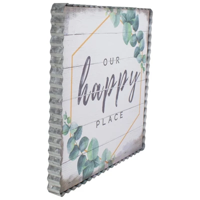 Northlight Metal Framed "Our Happy Place" Decorative Canvas Wall Art 12" 2 Northlight Metal Framed "Our Happy Place" Decorative Canvas Wall Art 12" - Image 2