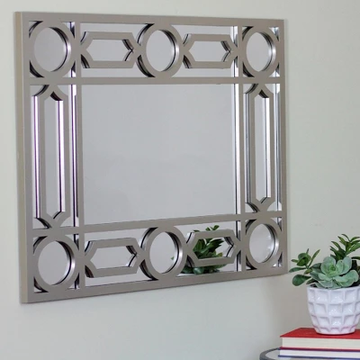 Northlight 29.5" Gray Framed Geometric Design Rectangular Wall Mirror 1 Northlight 29.5" Gray Framed Geometric Design Rectangular Wall Mirror