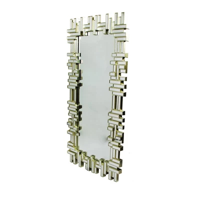 Northlight 47" Champagne Gold Rectangular Modern Home Wall Mirror 2 Northlight 47" Champagne Gold Rectangular Modern Home Wall Mirror - Image 2