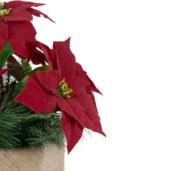 Northlight 13.5" Red Poinsettia With Pine Cones Artificial Christmas Floral Arrangement -Home Decor GUEST 5716a916 2c08 4e22 a538 8efe4f3f194c