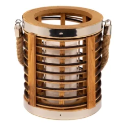 Northlight Rattan Glass Candle Lantern With Jute Handle - 7.5" -Home Decor GUEST 5716cde0 bde4 461c a55a 3bf5a3c2cc53