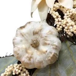 Northlight Dahlia And Pumpkin Fall Artificial Floral Wreath, 22-Inch -Home Decor GUEST 5a534d33 d74c 4acc 8971 2ddcbf1ad587