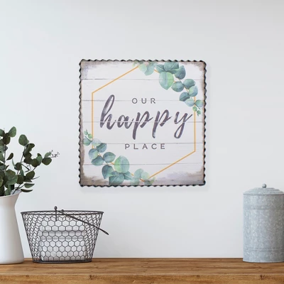 Northlight Metal Framed "Our Happy Place" Decorative Canvas Wall Art 12" 1 Northlight Metal Framed "Our Happy Place" Decorative Canvas Wall Art 12"