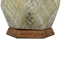 Northlight Laser-Cut Iron Table Lamp With Wooden Base - 16.75" - Gold And Brushed White -Home Decor GUEST 5d93f256 6337 4a87 860d 8f5f3dafa0c4