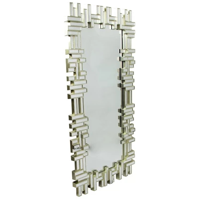 Northlight 47" Champagne Gold Rectangular Modern Home Wall Mirror 1 Northlight 47" Champagne Gold Rectangular Modern Home Wall Mirror