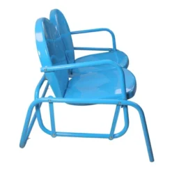 Northlight 2-Person Outdoor Retro Metal Tulip Double Glider Patio Chair, Turquoise Blue -Home Decor GUEST 5f471174 e030 4ea3 b5a9 d03f0168435e
