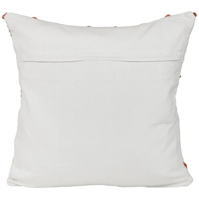 Northlight 20" Orange And Cream Handloom Woven Outdoor Square Throw Pillow 4 Northlight 20" Orange And Cream Handloom Woven Outdoor Square Throw Pillow - Image 4