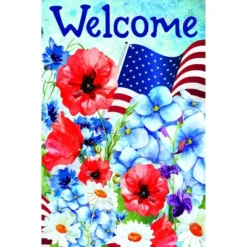 Northlight Welcome Patriotic Americana Outdoor Floral Garden Flag 18" X 12.5" -Home Decor GUEST 63630f33 3ef7 4474 a16e 84752d4ca07d 1