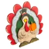 Northlight 9.75" Wooden Turkey With Pumpkin Thanksgiving Decoration