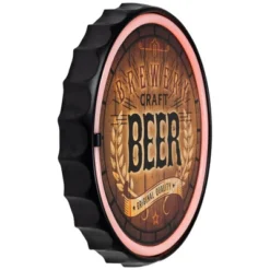 Northlight LED Craft Beer Bottle Cap Neon Lighted Wall Sign - 12.5" - Red -Home Decor GUEST 643bcf75 9af7 47a4 be25 1d776deb89c5