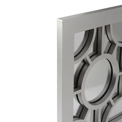 Northlight 25.25" Metallic Gray Rectangular Geometric Wall Mirror 2 Northlight 25.25" Metallic Gray Rectangular Geometric Wall Mirror - Image 2
