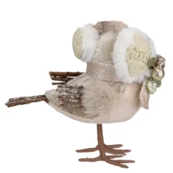 Northlight 6" Beige And White Plush Bird In Earmuffs Christmas Figure -Home Decor GUEST 65450800 8324 4d67 aad1 c46e66535d6e