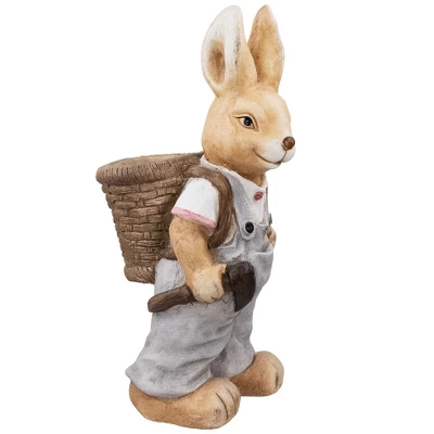 Northlight Boy Rabbit Outdoor Easter Garden Planter - 19.25" 3 Northlight Boy Rabbit Outdoor Easter Garden Planter - 19.25" - Image 3