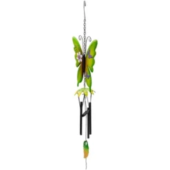 Northlight 15.75" Green Metal Butterfly Outdoor Garden Windchime -Home Decor GUEST 66c1ab2e 93b6 4170 bbe9 6e8cfb56f3e0