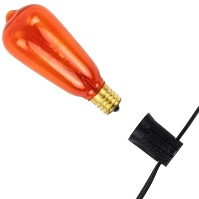 Northlight Edison E17 Base C9 Christmas Light Set - Orange - 9' Black Wire - 10ct 2 Northlight Edison E17 Base C9 Christmas Light Set - Orange - 9' Black Wire - 10ct - Image 2