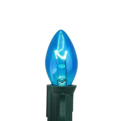 Northlight Pack Of 25 Blue Transparent C7 Christmas Replacement Bulbs 2 Northlight Pack Of 25 Blue Transparent C7 Christmas Replacement Bulbs - Image 2