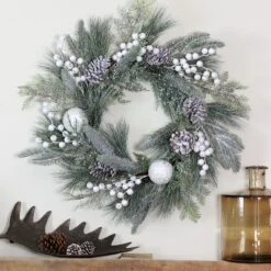 Northlight Frosted Mixed Pine And Pine Cone Artificial Christmas Wreath, 24-inch, Unlit 5 Northlight Frosted Mixed Pine And Pine Cone Artificial Christmas Wreath, 24-inch, Unlit -Home Decor GUEST 69ae29b7 53ae 47e6 b3f2 942c4ad9c428
