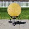 Northlight 10" Orange And Yellow Speckled Glass Outdoor Garden Gazing Ball