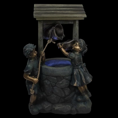 Northlight 35" LED Boy And Girl At A Wishing Well Water Fountain 2 Northlight 35" LED Boy And Girl At A Wishing Well Water Fountain - Image 2