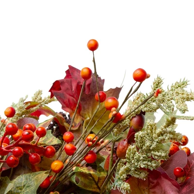 Northlight Leaves And Berries Artificial Fall Harvest Wreath - 20-Inch, Unlit 2 Northlight Leaves And Berries Artificial Fall Harvest Wreath - 20-Inch, Unlit - Image 2