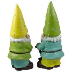 Northlight Set Of 2 Green And Yellow Gnome Outdoor Garden Statues 12.25" -Home Decor GUEST 6f1e542d 1e22 432f 88fe 178440a653b4