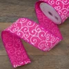 Northlight Pink And White Swirl Wired Spring Craft Ribbon 2.5" X 10 Yards
