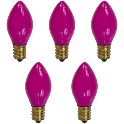 Northlight Pack Of 25 Opaque Pink C7 Christmas Replacement Bulbs 2 Northlight Pack Of 25 Opaque Pink C7 Christmas Replacement Bulbs - Image 2