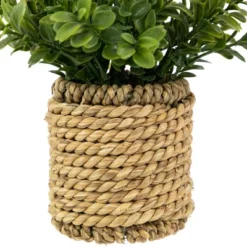 Northlight 7" Artificial Milan Leaf Bush In Rattan Basket -Home Decor GUEST 72c6ad08 0dfa 4065 9297 3a7e3ce7e1fa