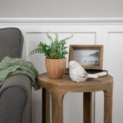 Northlight 12" Mixed Succulents And Fern Artificial Potted Arrangement - Green/Brown