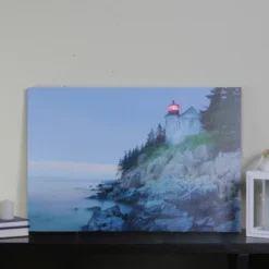 Northlight LED Lighted Lighthouse Home With Morning Sunrise Canvas Wall Art 15.75" X 23.5" -Home Decor GUEST 764e6bca deca 410d 8130 55413c54fd95