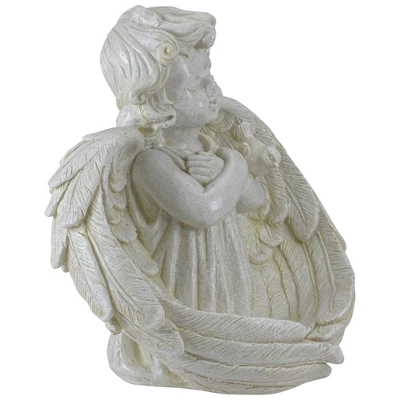 Northlight 9" Cherub Angel Wings Bird Feeder Outdoor Garden Statue 4 Northlight 9" Cherub Angel Wings Bird Feeder Outdoor Garden Statue - Image 4