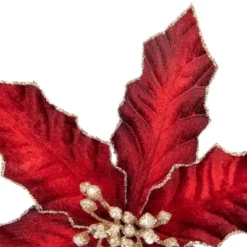 Northlight 8" Glittered Burgundy Velvet Poinsettia Floral Christmas Pick Spray -Home Decor GUEST 799e38b2 de85 48d1 b644 3801ae558863