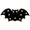 Northlight LED Lighted Bat Halloween Marquee Sign - 12" Black Warm White Lights