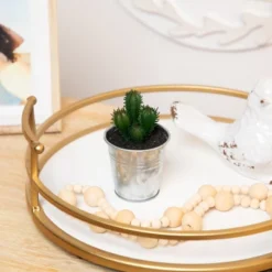 Northlight 3.5" Tropical Cactus In Tin Pot Artificial Potted Plant - Green/Red