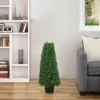 Northlight 30" Artificial Boxwood Cone Topiary Tree With Round Pot, Unlit