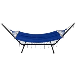 Northlight Hammock With Netted Fringe And Wooden Bars - 100" X 41" - Blue 11 Northlight Hammock With Netted Fringe And Wooden Bars - 100" X 41" - Blue -Home Decor GUEST 7f791e7b 0a30 447f a513 2e1c291c8e44