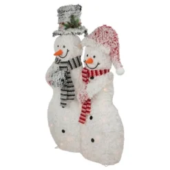 Northlight 39" Lighted Snowy Tinsel Snowman Couple Outdoor Christmas Decoration -Home Decor GUEST 80004cff 86ea 43a0 96c7 390eb9543979
