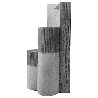 Northlight 24" Gray Speckled Modern Style 3-Tier Rainfall Outdoor Water Fountain 4 Northlight 24" Gray Speckled Modern Style 3-Tier Rainfall Outdoor Water Fountain - Image 4
