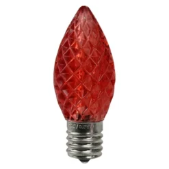 Northlight Pack Of 25 Faceted LED Red C9 Christmas Replacement Bulbs