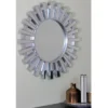 Northlight 25.5" Matte Silver Sunburst Round Wall Mirror