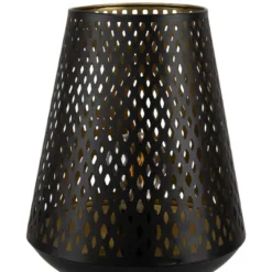 Northlight Laser-Cut Diamond Pattern Iron Table Lamp With Wood Base - 11" - Black And Gold -Home Decor GUEST 825a7137 712e 4e4f b0fb 32c14d7dbf3e